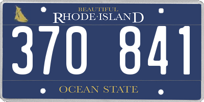 RI license plate 370841