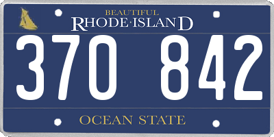 RI license plate 370842