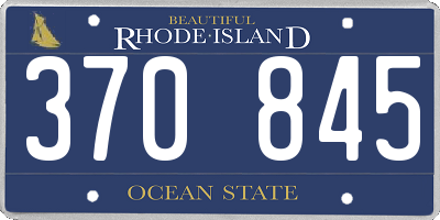 RI license plate 370845