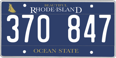 RI license plate 370847
