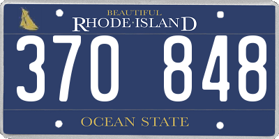 RI license plate 370848