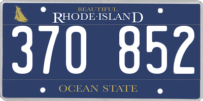 RI license plate 370852