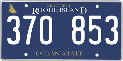 RI license plate 370853