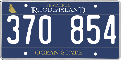 RI license plate 370854