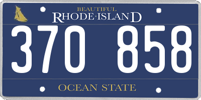 RI license plate 370858