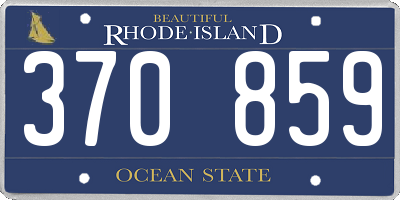 RI license plate 370859