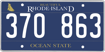RI license plate 370863