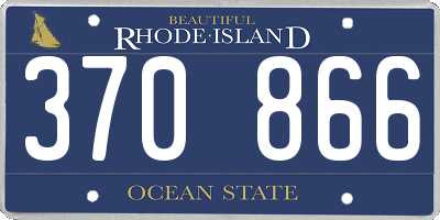 RI license plate 370866
