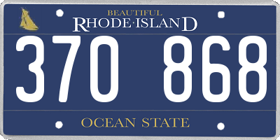 RI license plate 370868