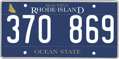 RI license plate 370869