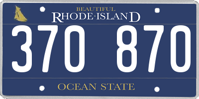 RI license plate 370870