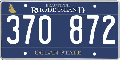 RI license plate 370872