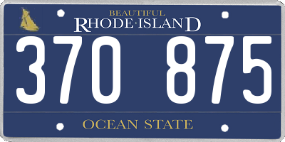 RI license plate 370875