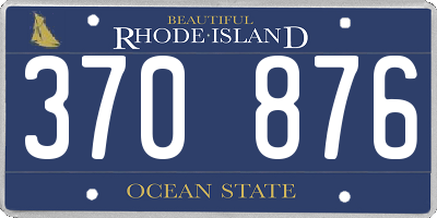 RI license plate 370876