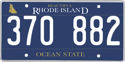 RI license plate 370882