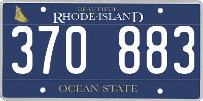 RI license plate 370883