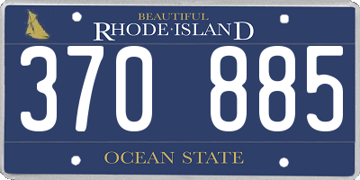 RI license plate 370885