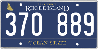 RI license plate 370889