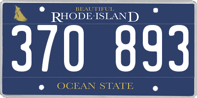 RI license plate 370893
