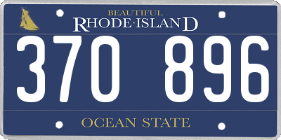 RI license plate 370896
