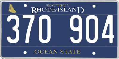 RI license plate 370904