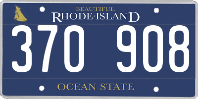 RI license plate 370908