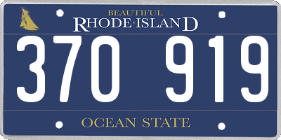 RI license plate 370919