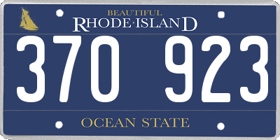 RI license plate 370923