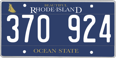 RI license plate 370924