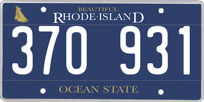 RI license plate 370931