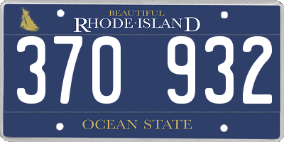 RI license plate 370932