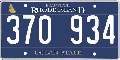 RI license plate 370934