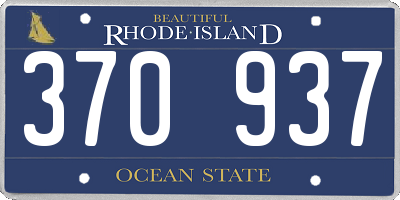 RI license plate 370937