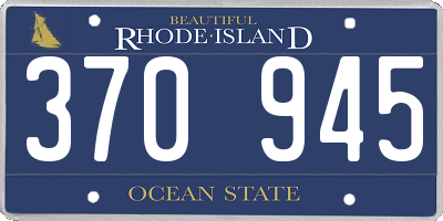 RI license plate 370945