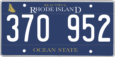 RI license plate 370952