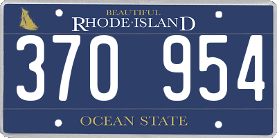 RI license plate 370954