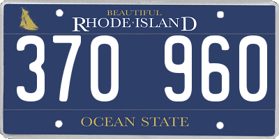 RI license plate 370960