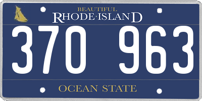 RI license plate 370963