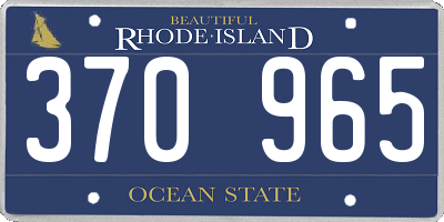 RI license plate 370965