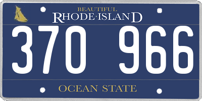 RI license plate 370966
