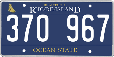 RI license plate 370967