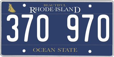 RI license plate 370970
