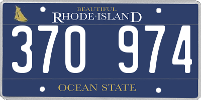 RI license plate 370974