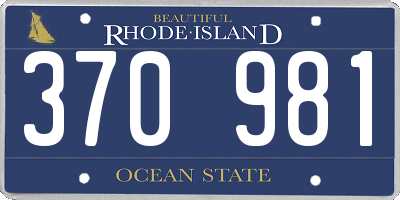 RI license plate 370981