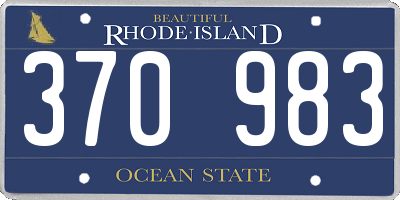 RI license plate 370983