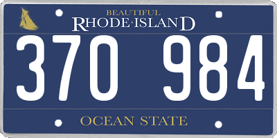 RI license plate 370984