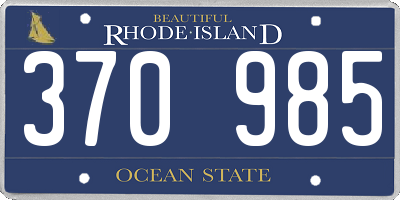RI license plate 370985