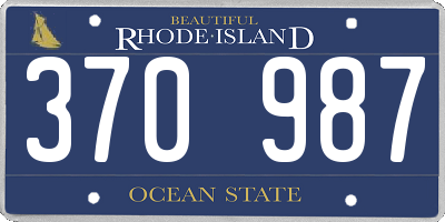 RI license plate 370987