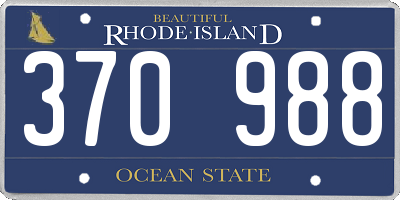 RI license plate 370988