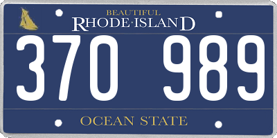 RI license plate 370989